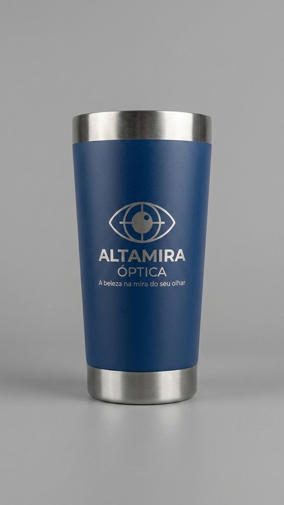 Copo gravado para a Altamira Óptica